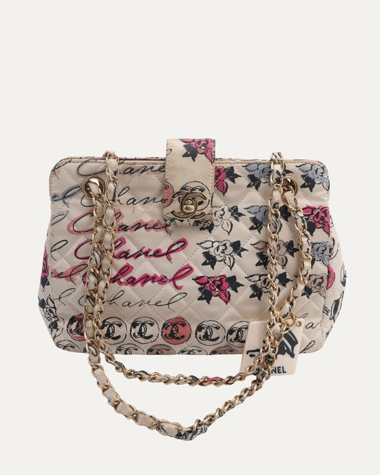 Quilted Canvas Rue Cambon Shoulder Bag