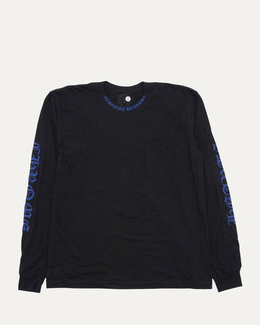 Neck Logo Long Sleeve Pocket T-Shirt