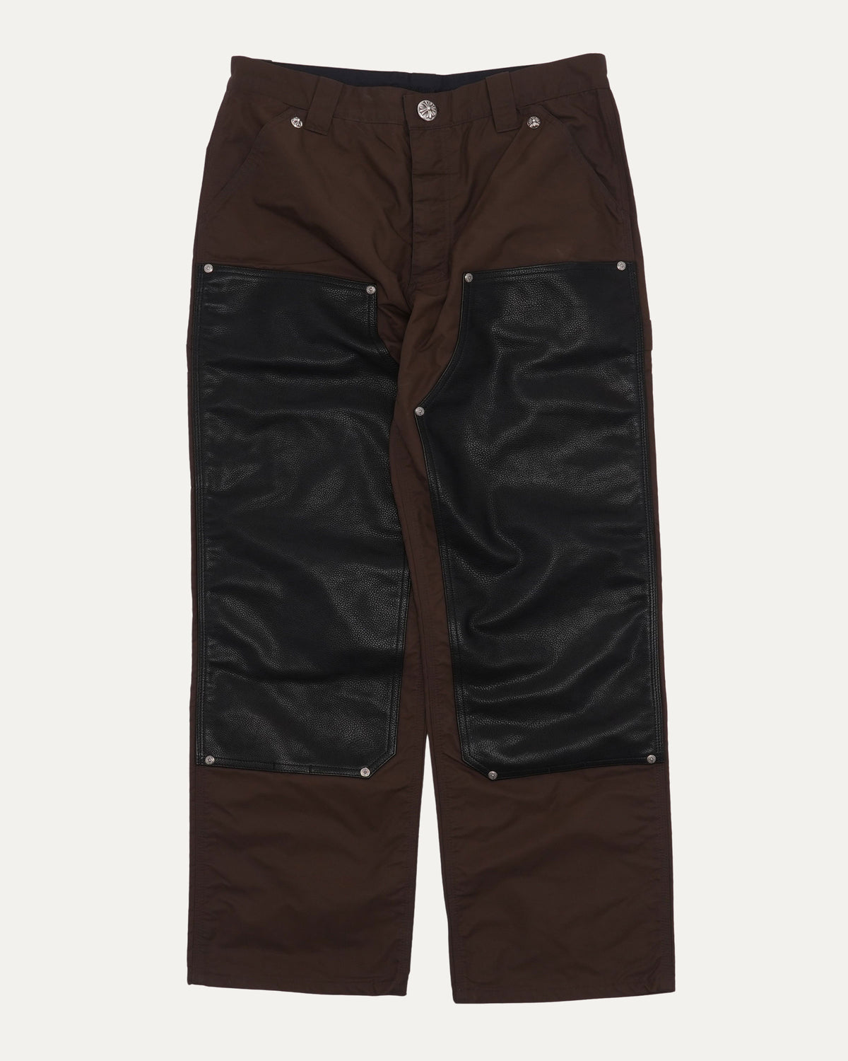 Nylon and Leather Double Knee Carpenter Pants