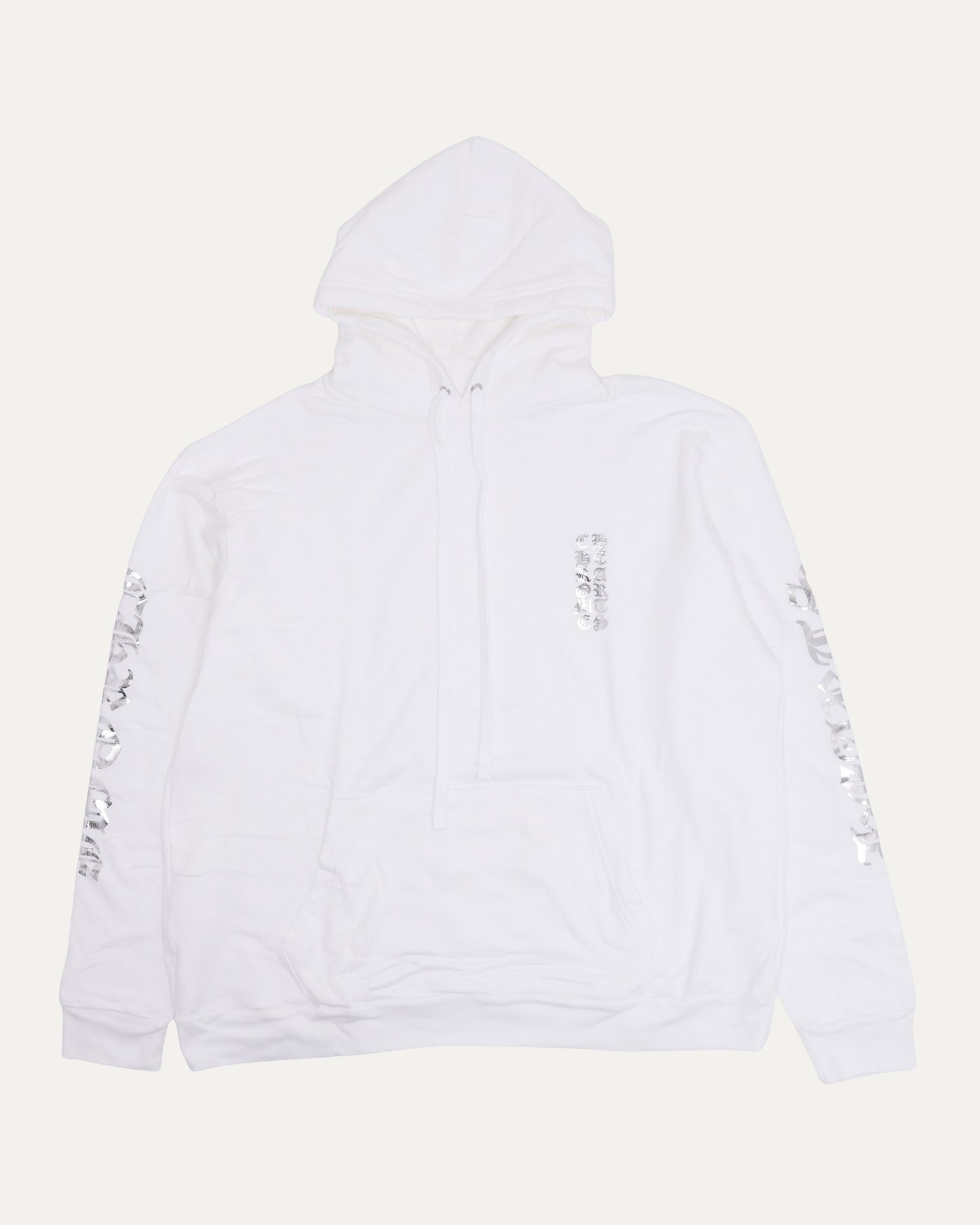 Metallic Print Vertical Logo Hoodie