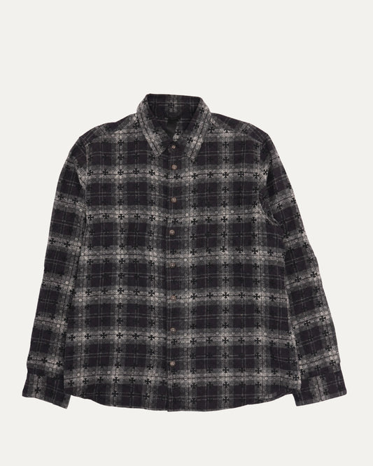 Monogram Cross Patch Loose Ends Flannel Shirt