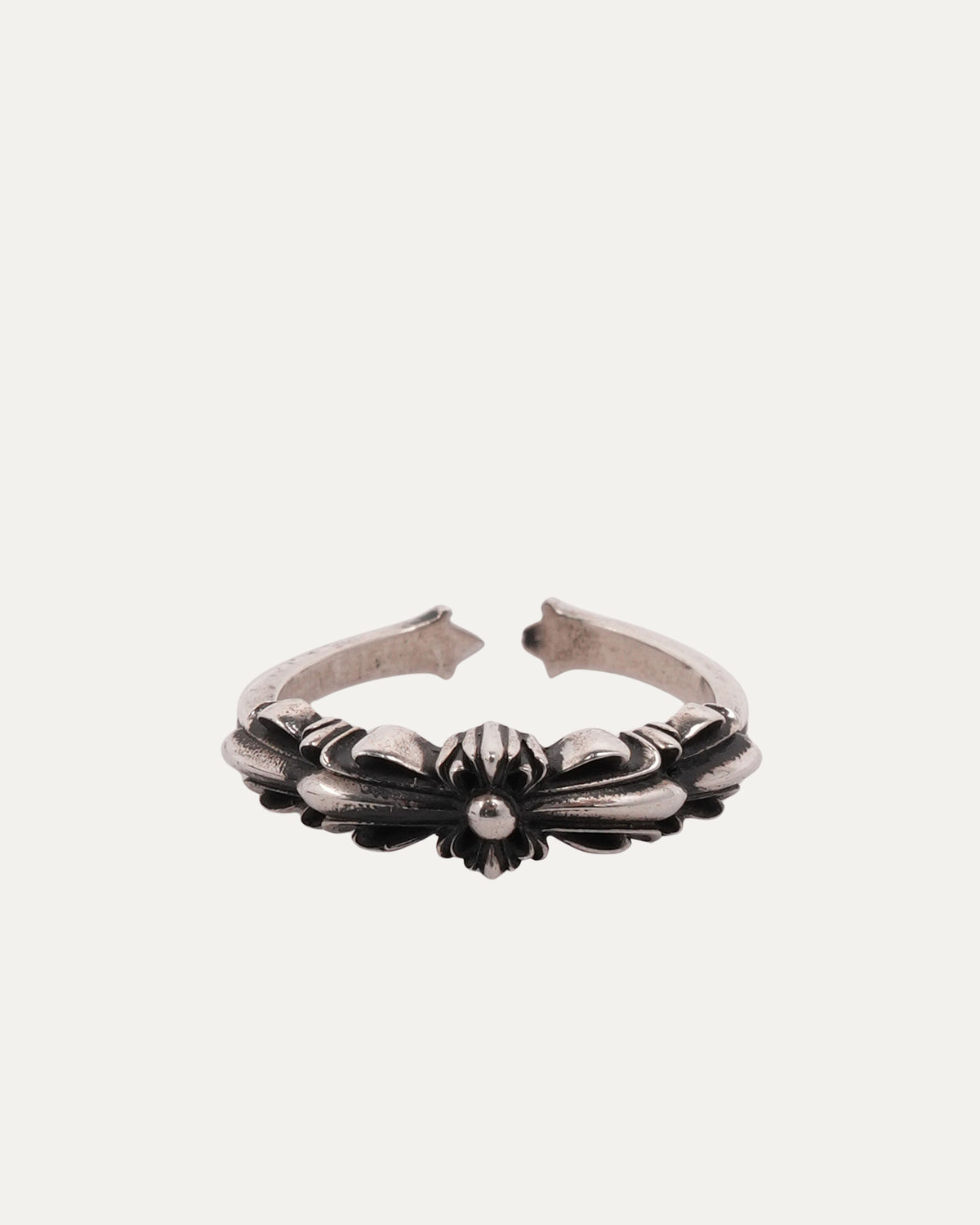 Mini Double Floral Cross Ring