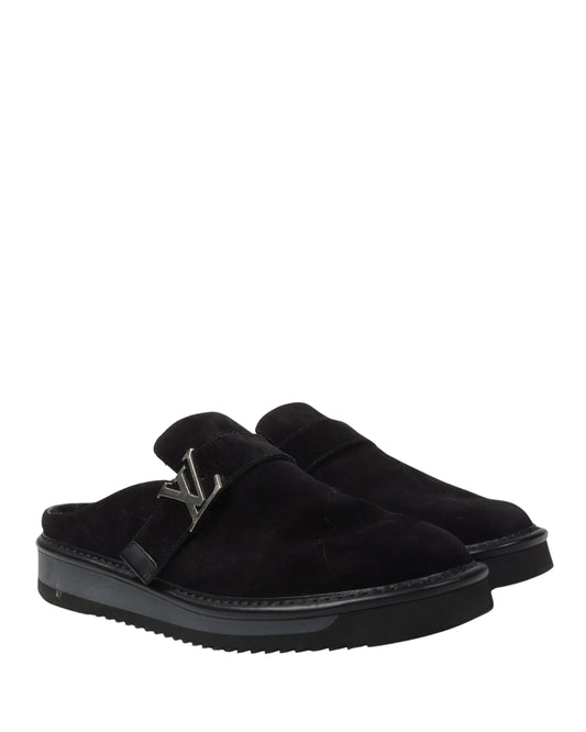 Suede and Fur Mule