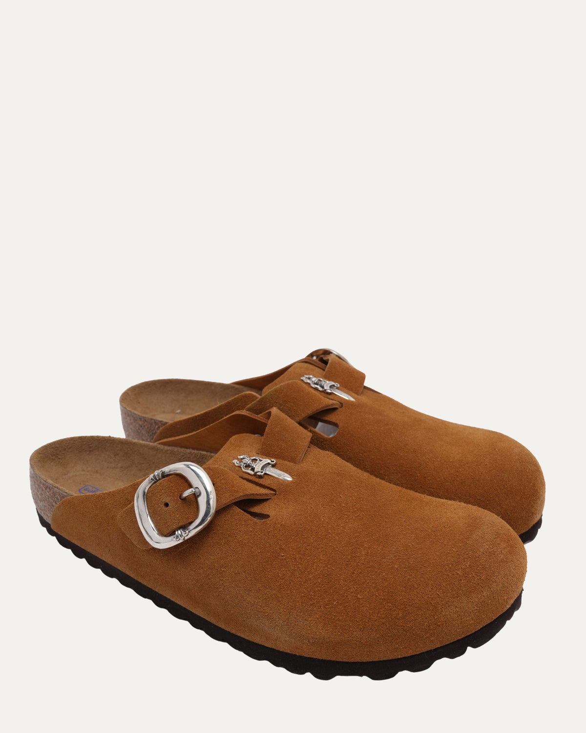 Dagger Embellished Birkenstock Boston Suede Mule