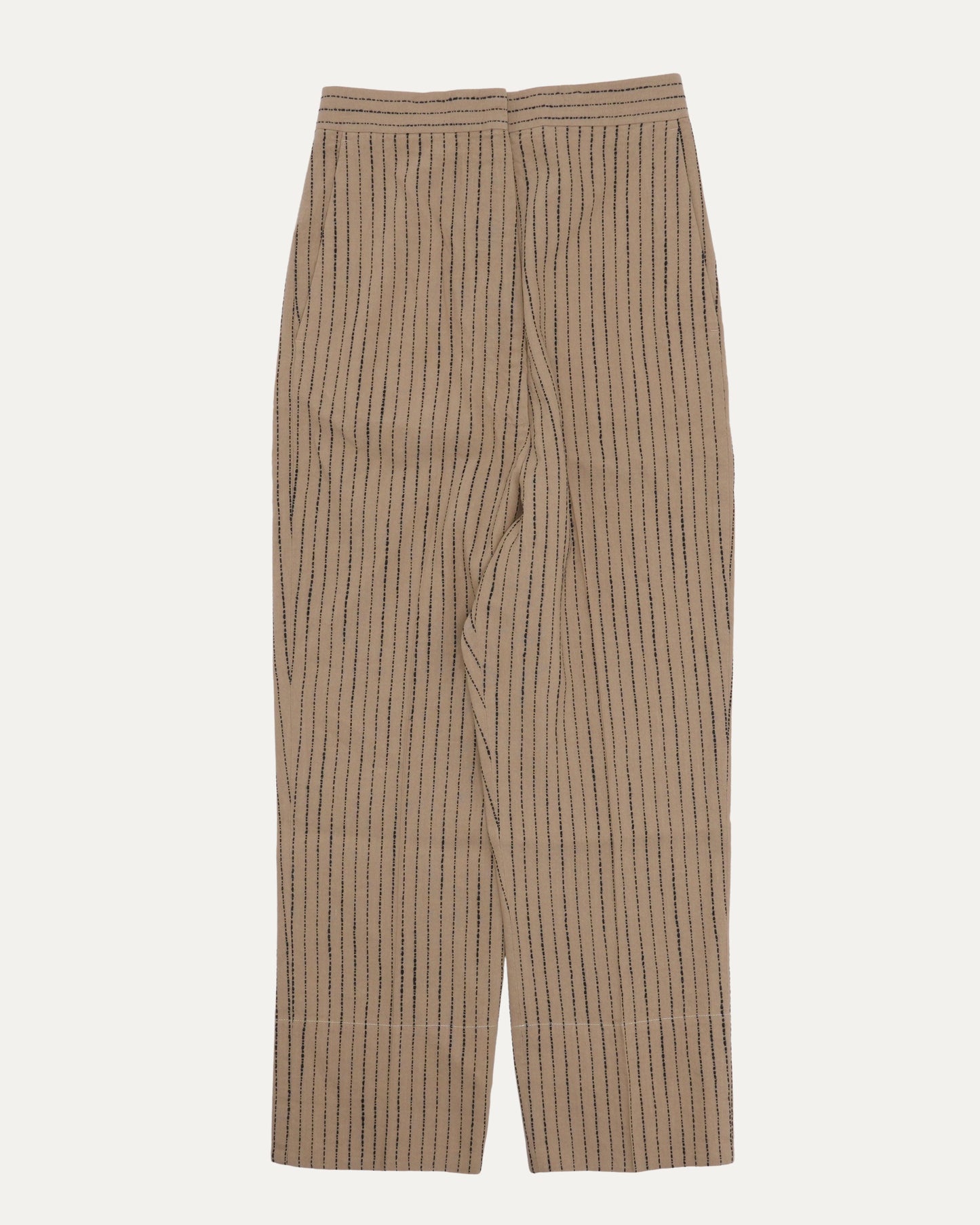 Linen Blend Striped Trousers