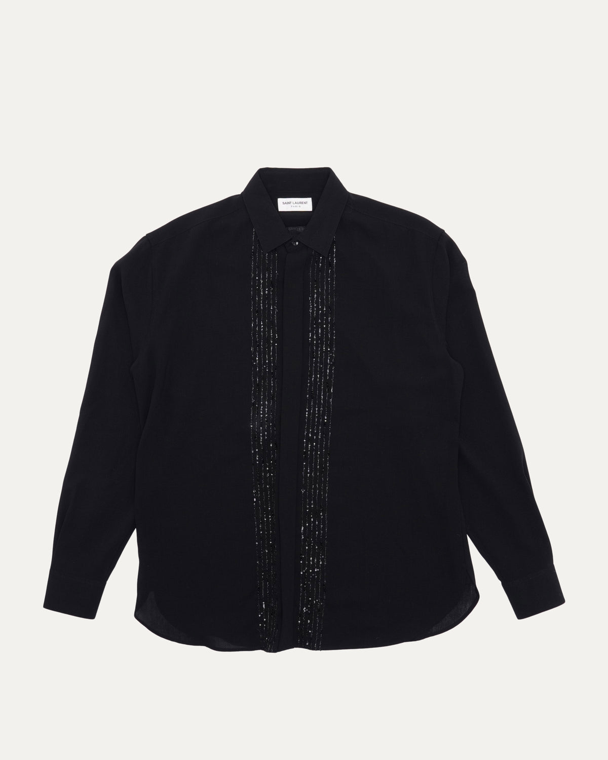 Wool Sequin Tuxedo Shirt