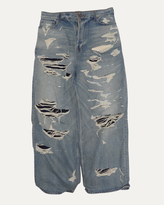 Afterworld Distressed Layered Baggy Jeans