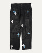 Fleur Knee Leather Carpenter Pants