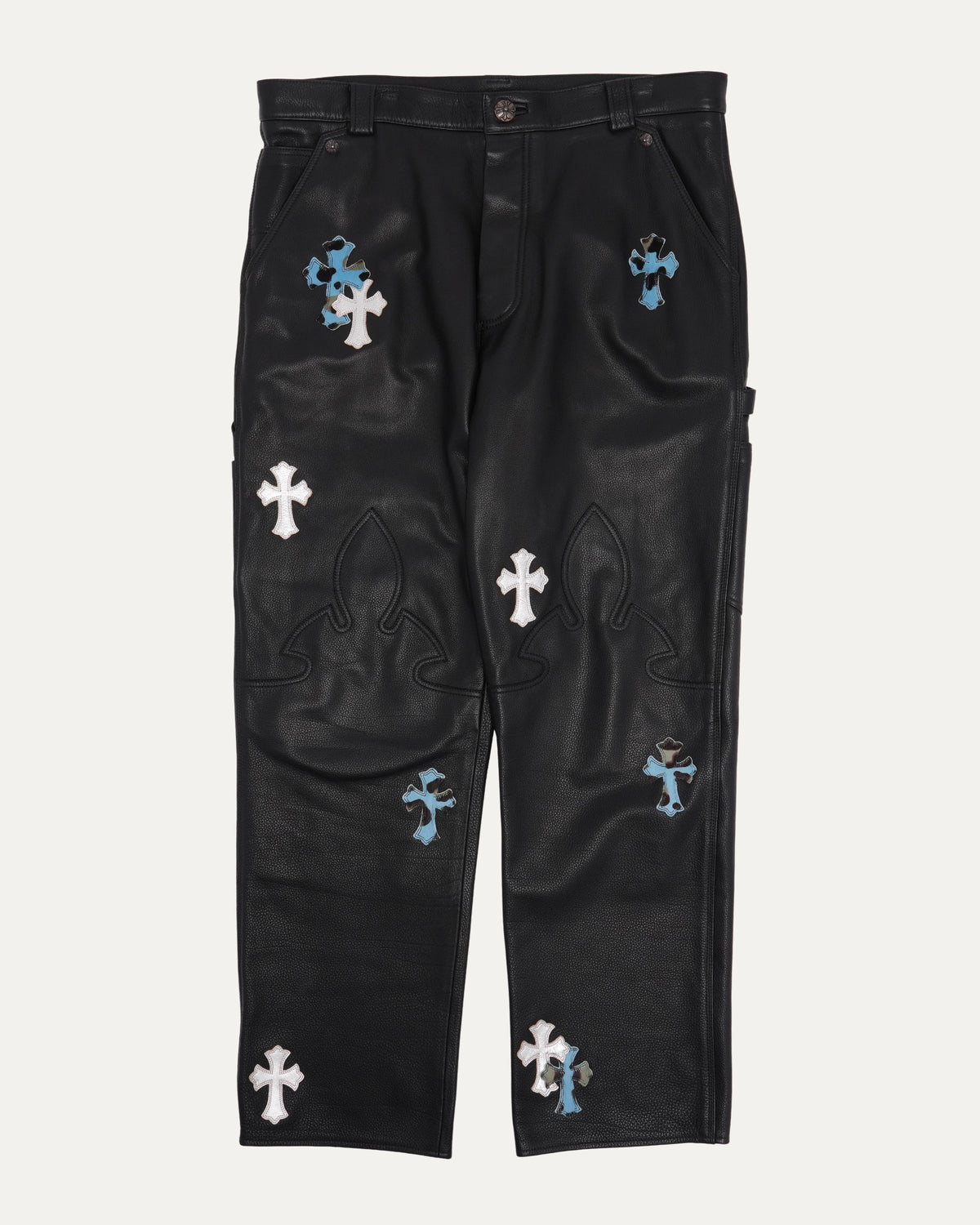 Fleur Knee Leather Carpenter Pants