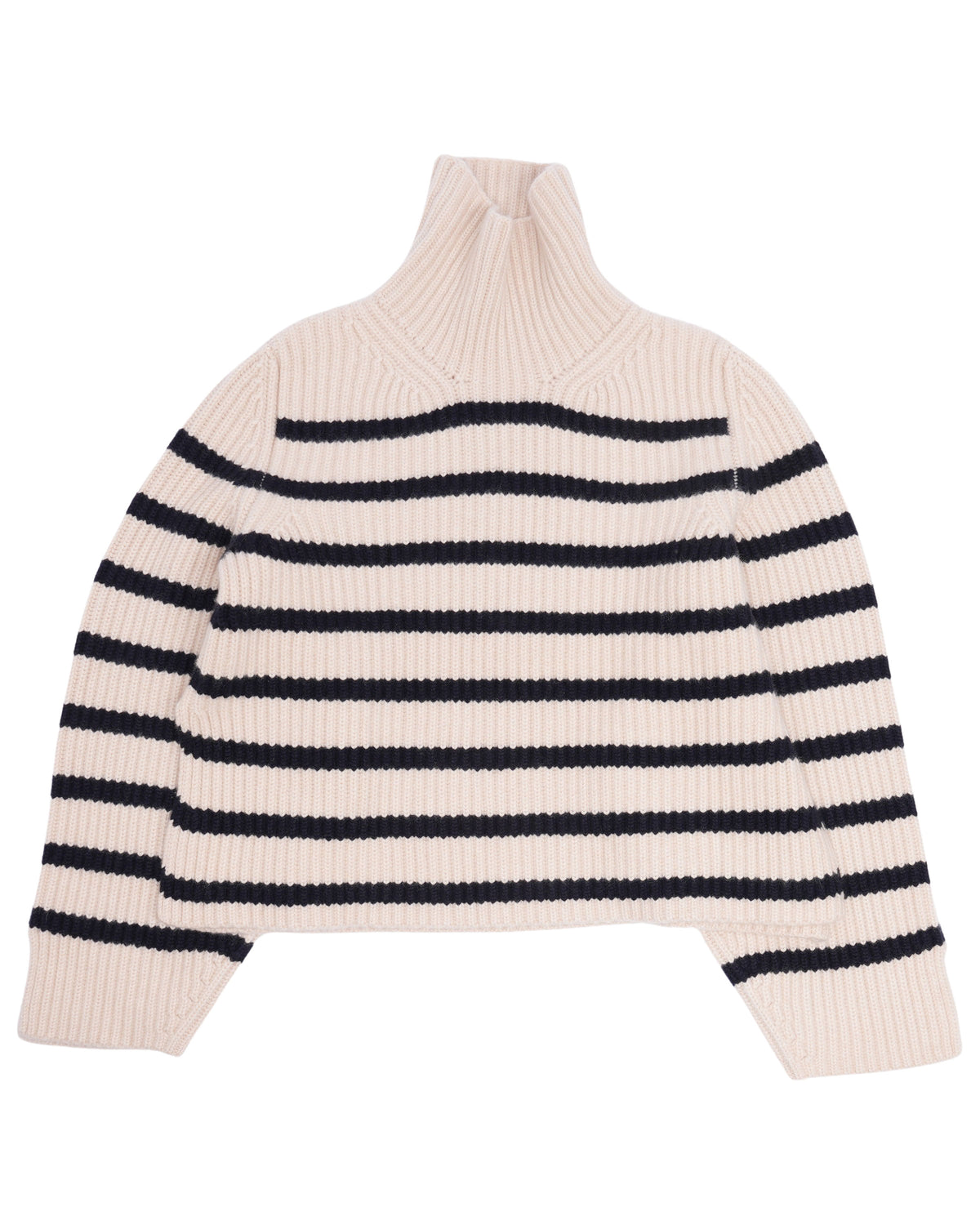 Striped Cashmere Turtleneck Sweater
