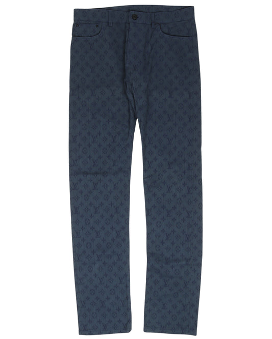 Slim Monogram Blue Jeans