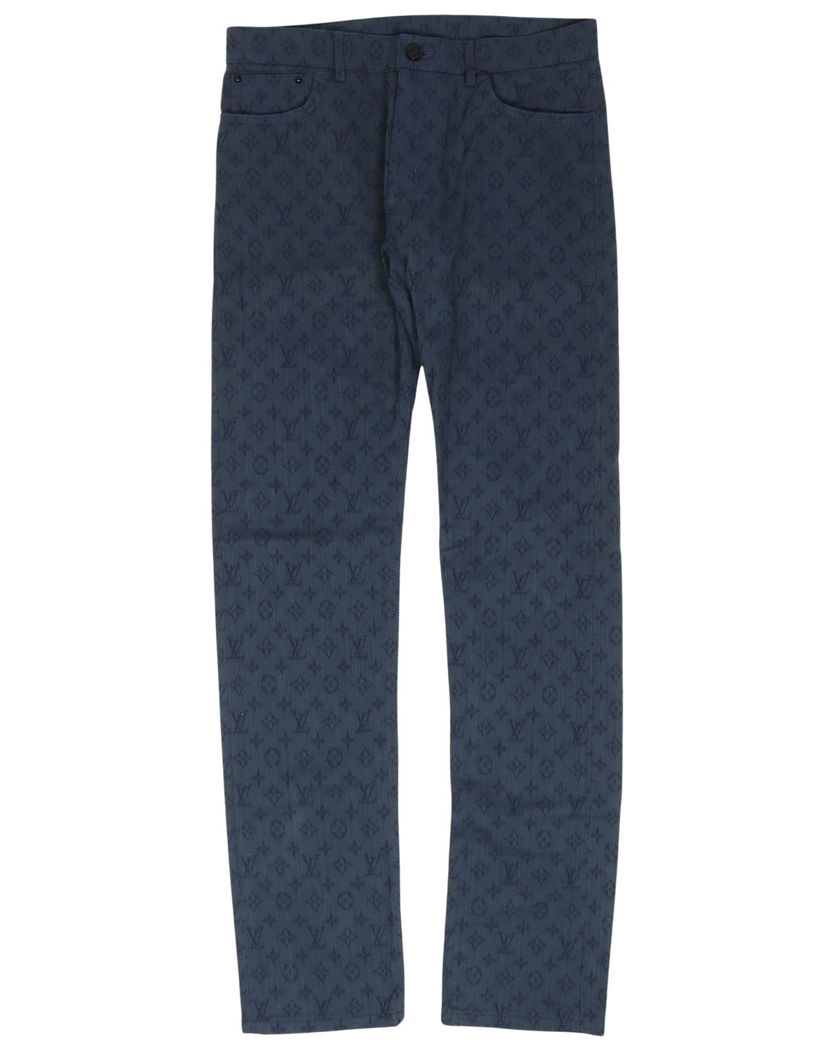 Slim Monogram Blue Jeans