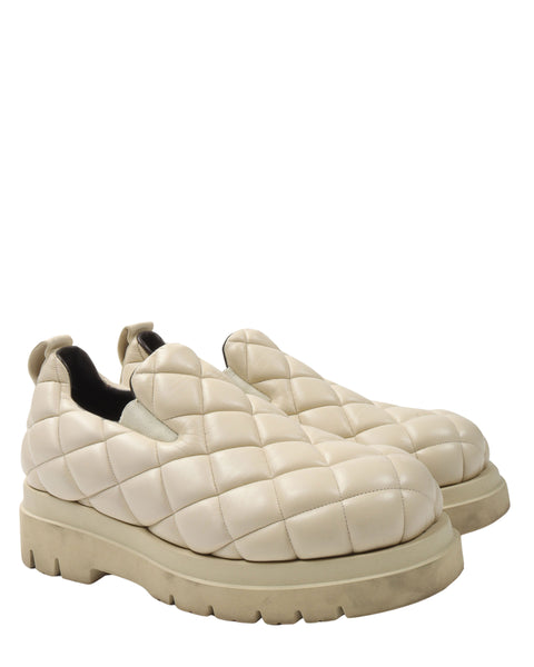 Bottega Veneta Mens 639736 Quilted Embossed White Lambskin Slipon Loafer shoe 43 Bottega Veneta Mens 639736 Quilted Embossed White Lambskin  main image 4