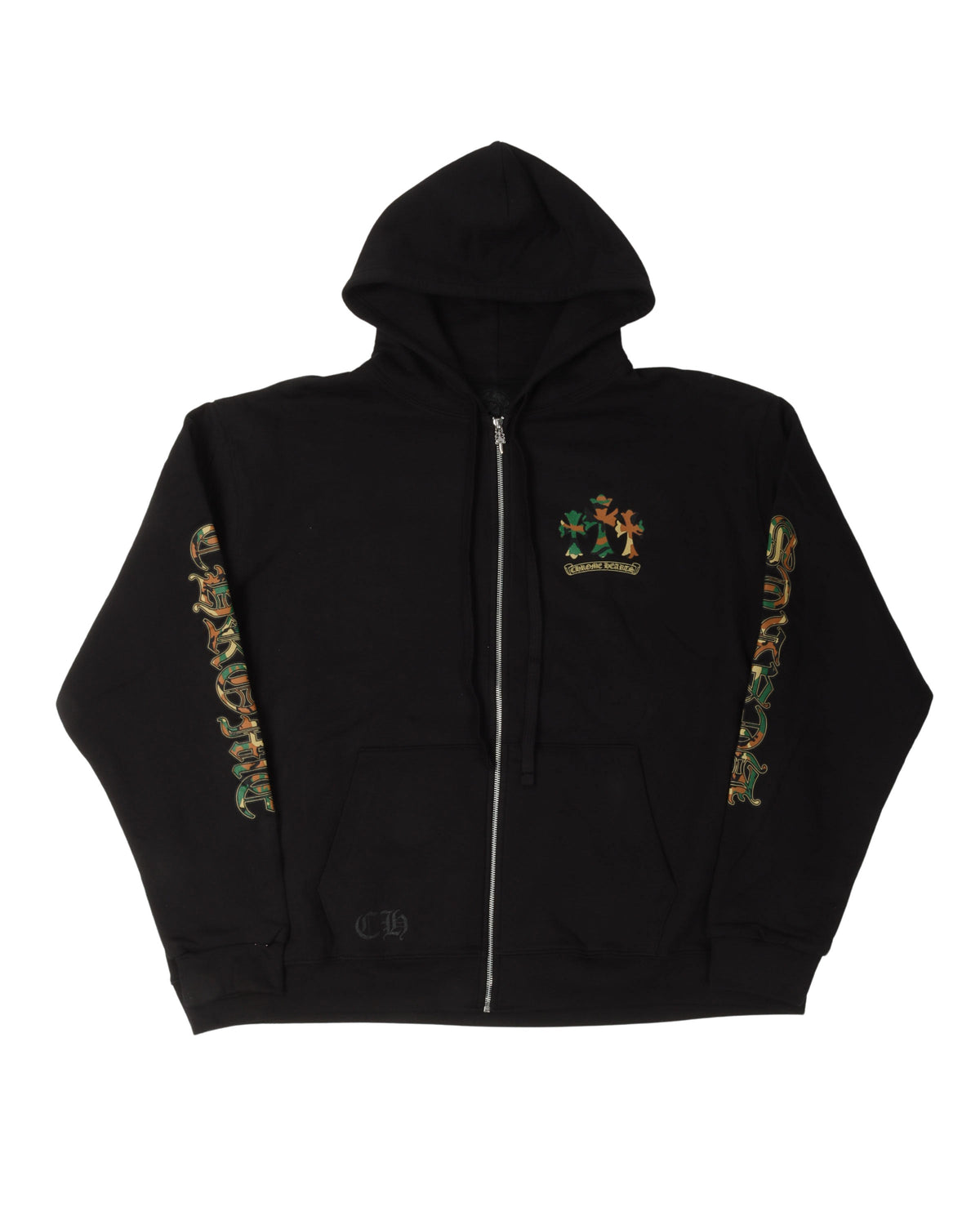 Camouflage Cemetery Cross Zip Up Hoodie