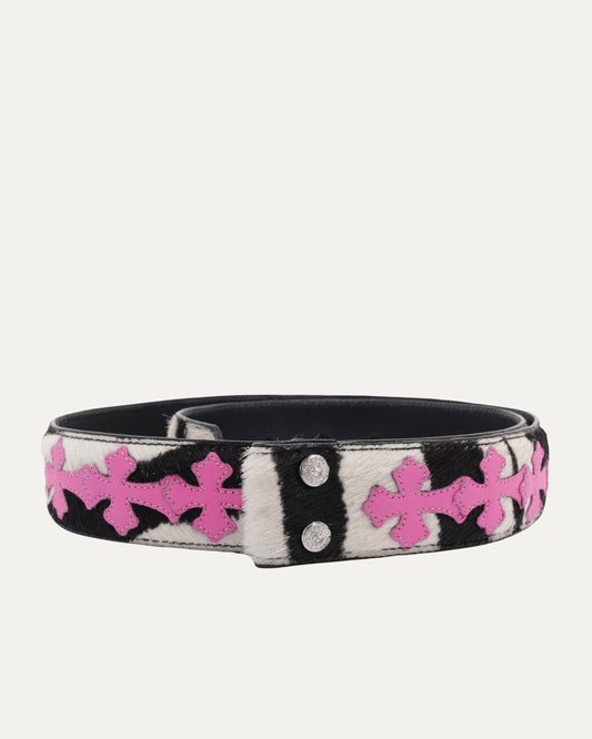 Cross Patch Pony Hair Destroyer Belt Strap