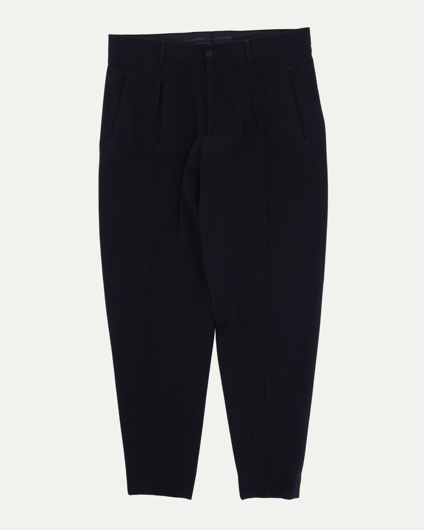 Navy Seersucker Trousers