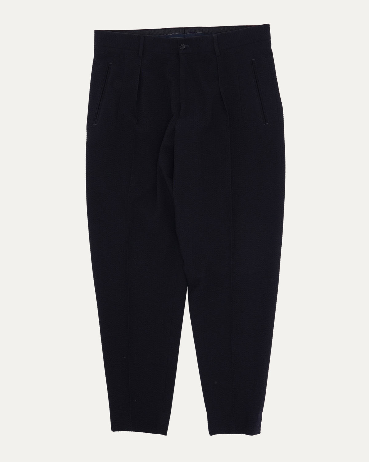 Navy Seersucker Trousers