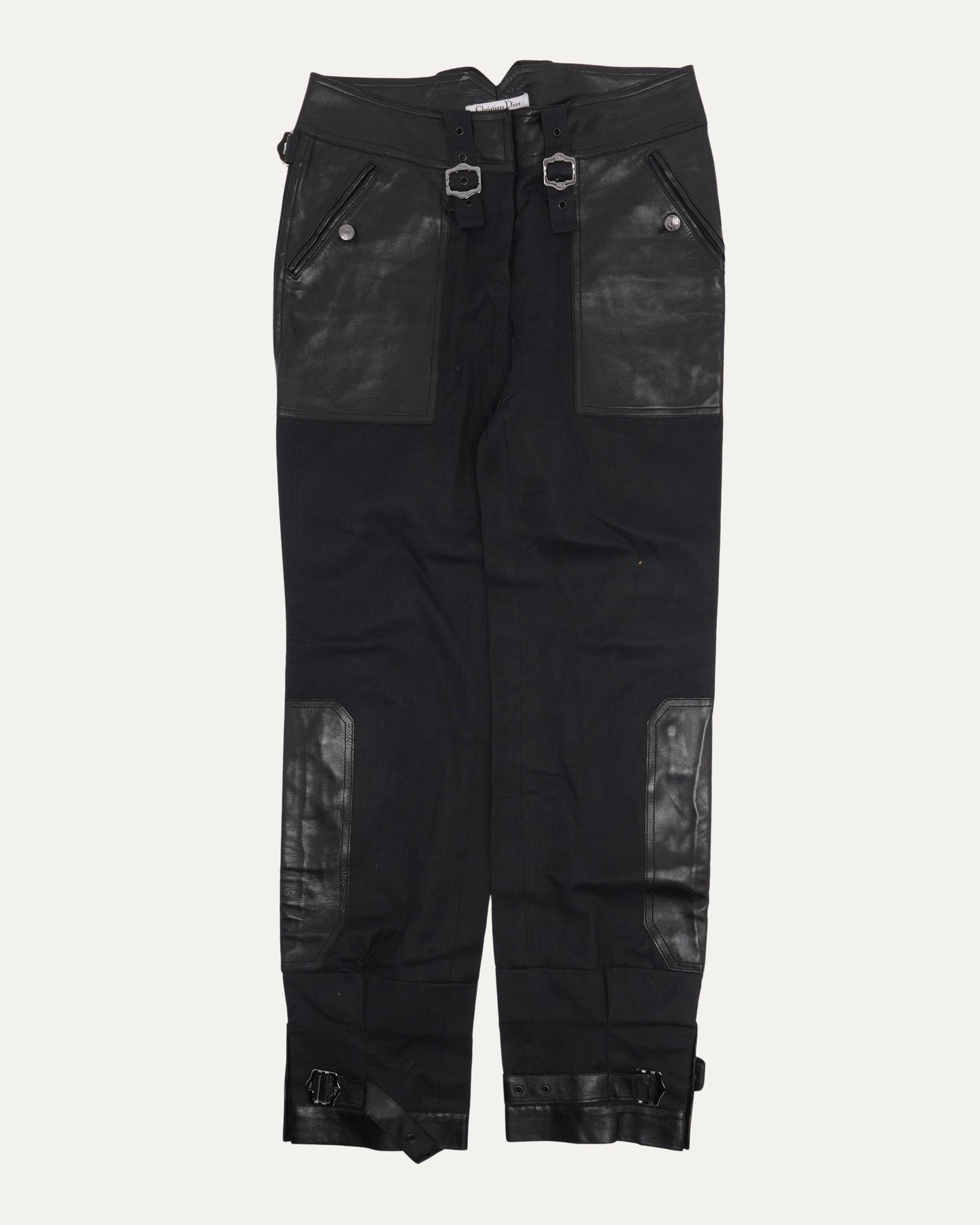 FW 2003 Leather And Cotton Trousers