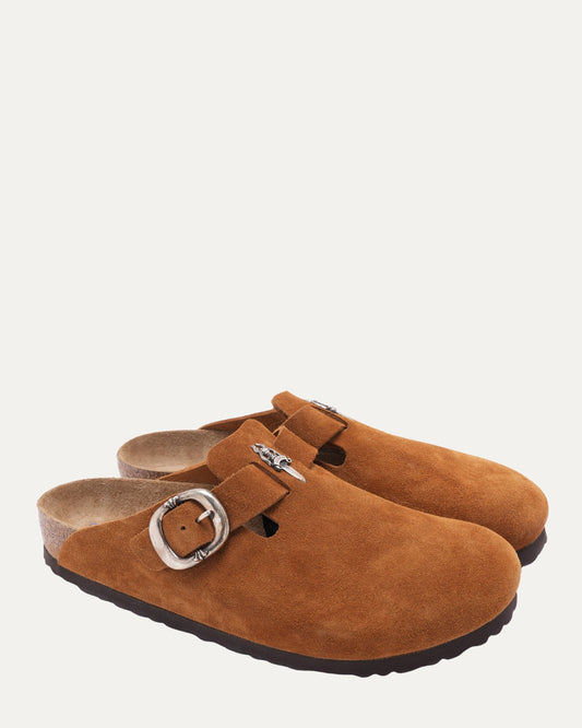 Dagger Embellished Birkenstock Boston Suede Mule