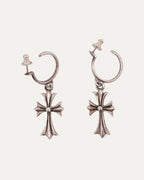 Cross Hoop Earrings Set