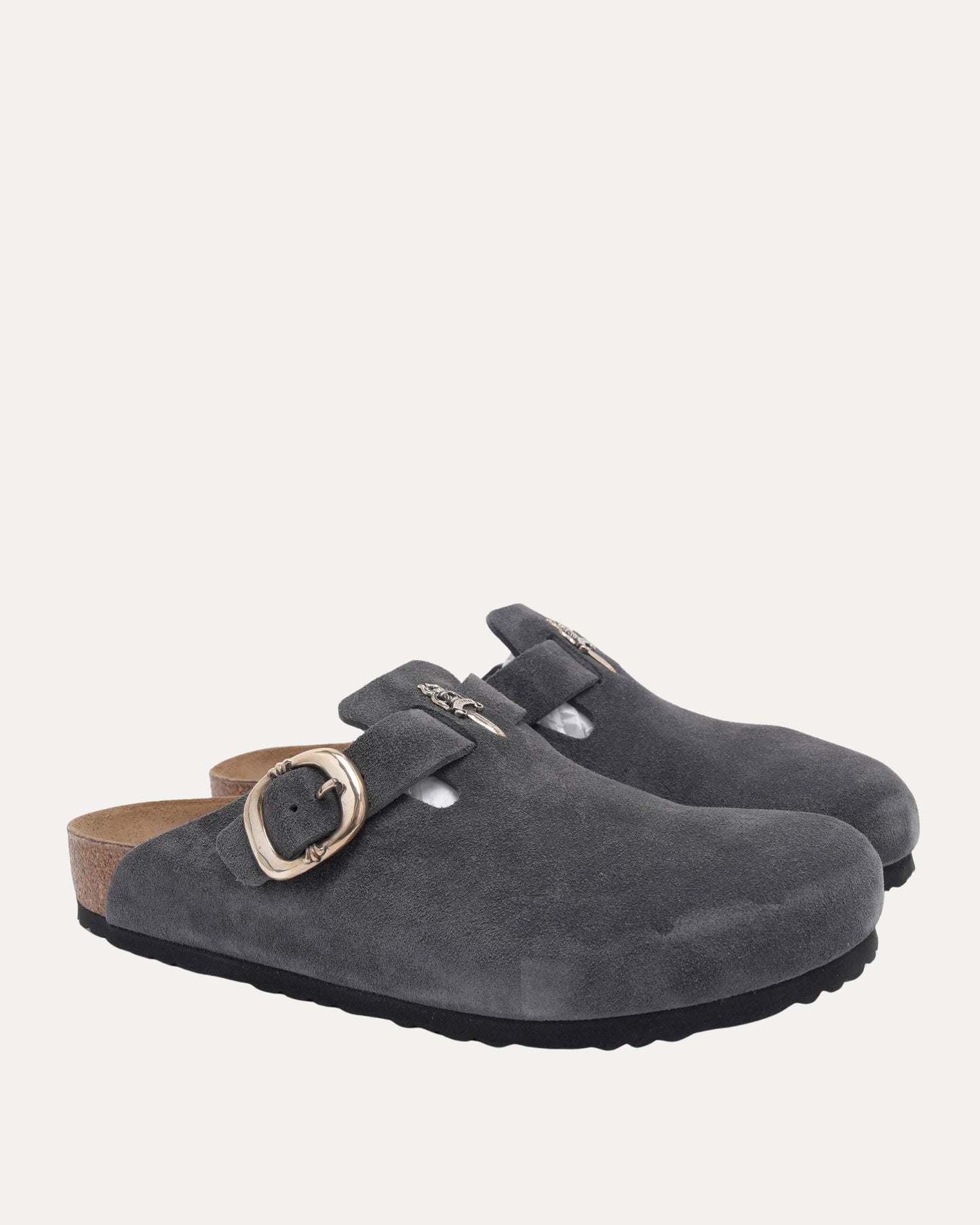 Dagger Embellished Birkenstock Boston Suede Mule