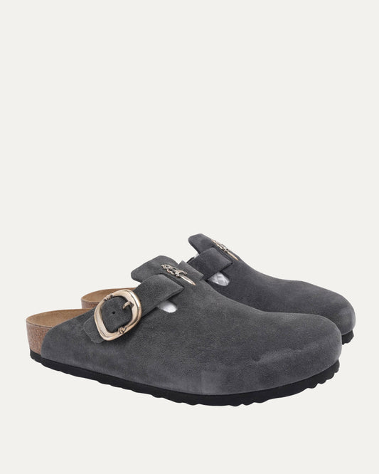 Dagger Embellished Birkenstock Boston Suede Mule