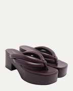Leather Platform Thong Sandals
