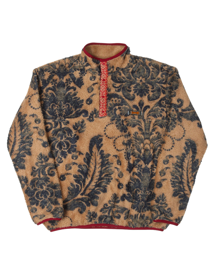 Damask Snap-Button Fleece Jacket