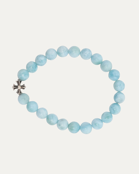 6mm Larimar Plus Cross Bead Bracelet
