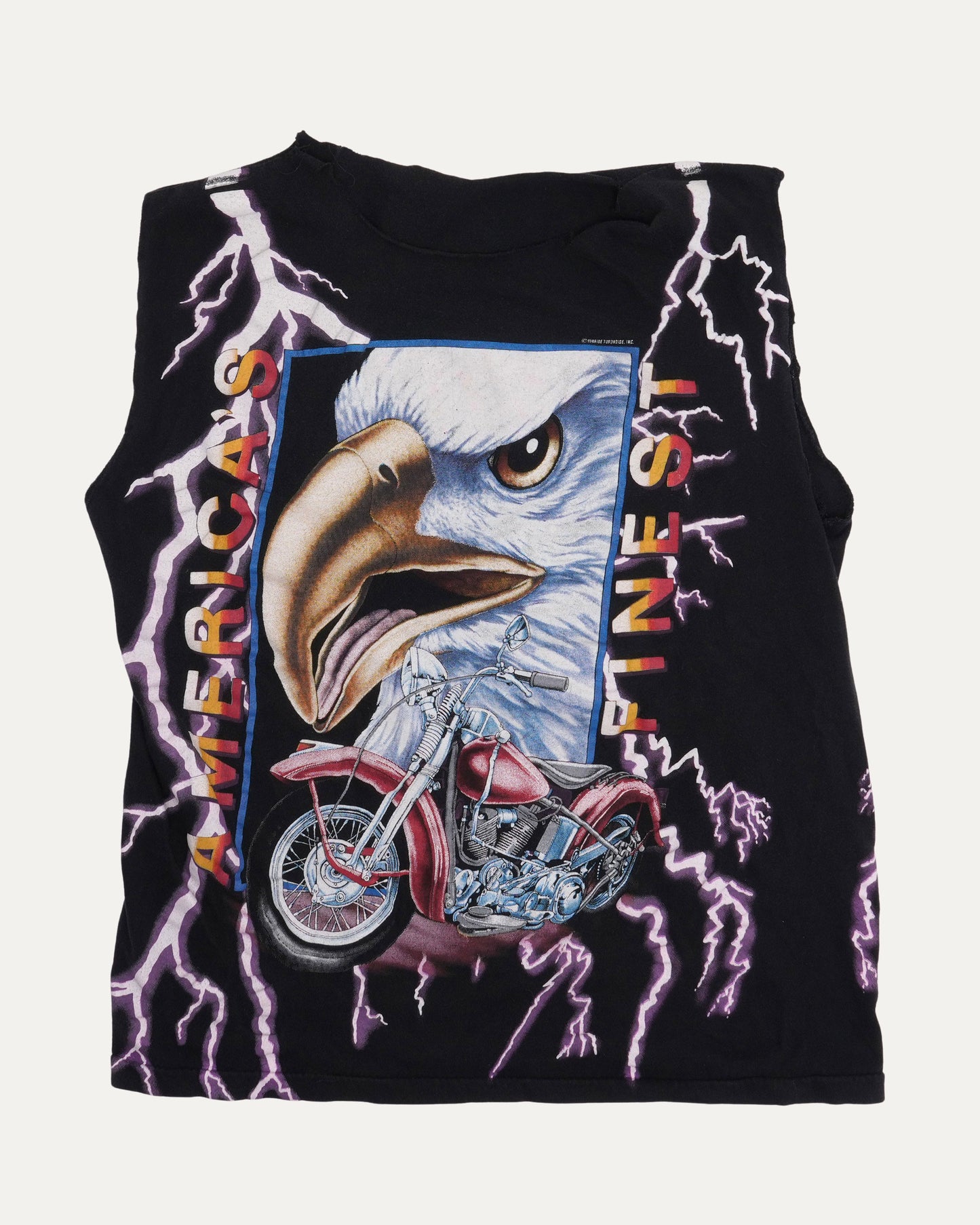 American Thunder Eagle Lightning Cut Off T-Shirt