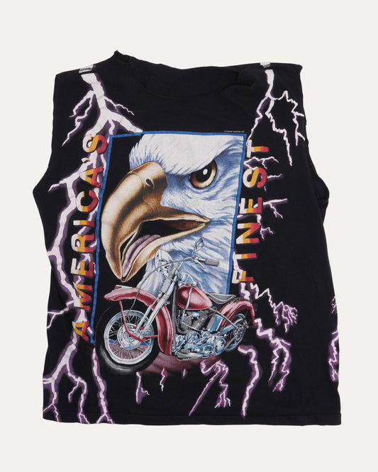 American Thunder Eagle Lightning Cut Off T-Shirt