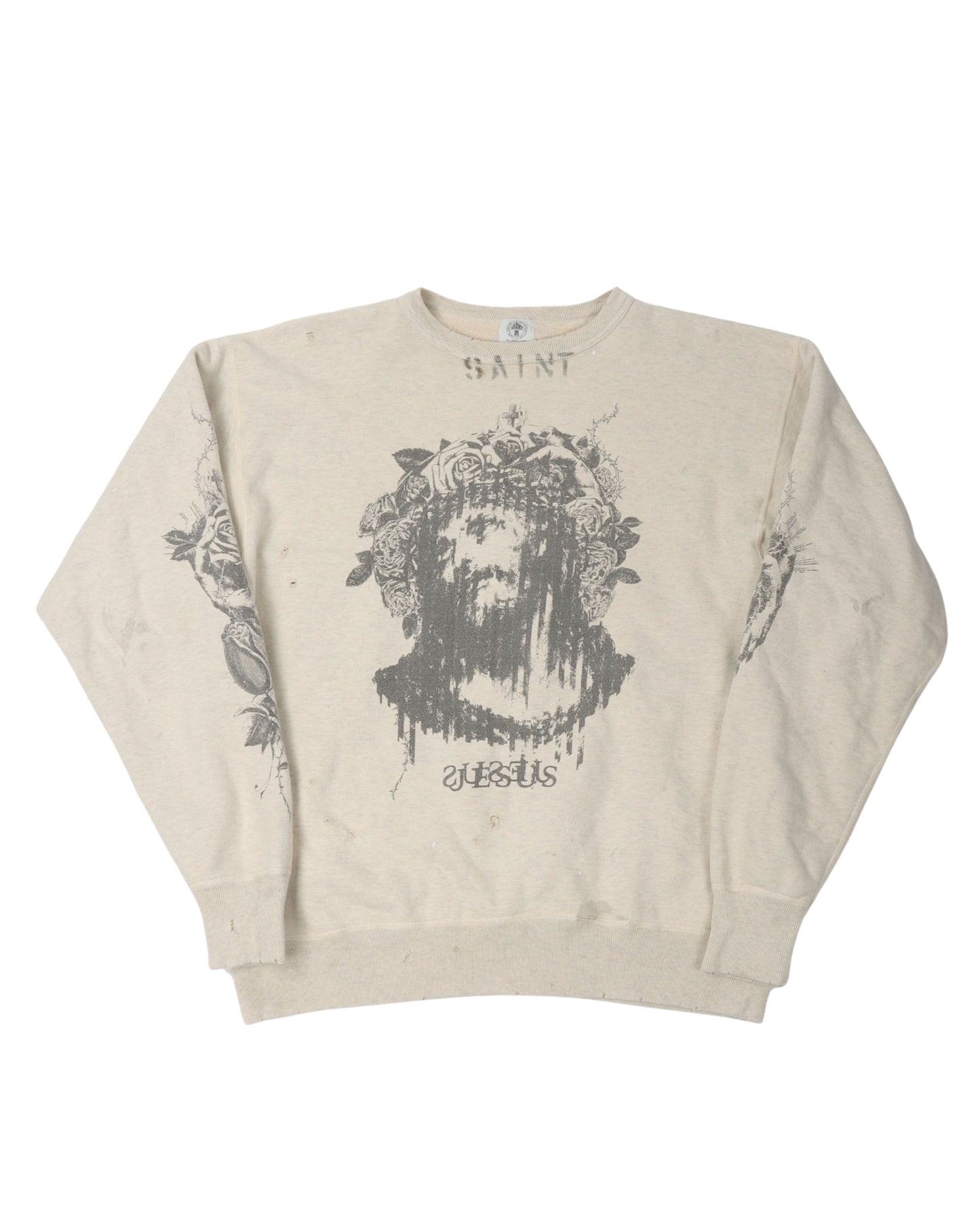Distressed Jesus Crewneck