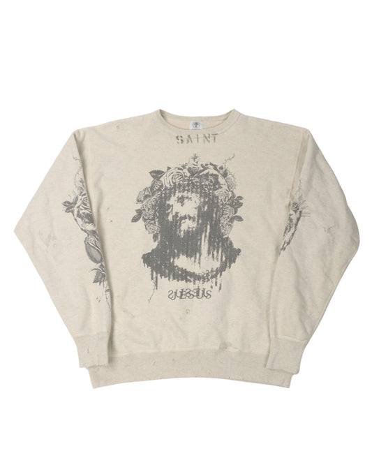 Distressed Jesus Crewneck