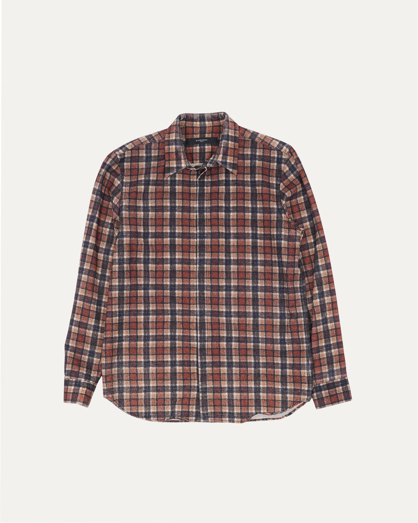 Wool-Blend Plaid Shirt