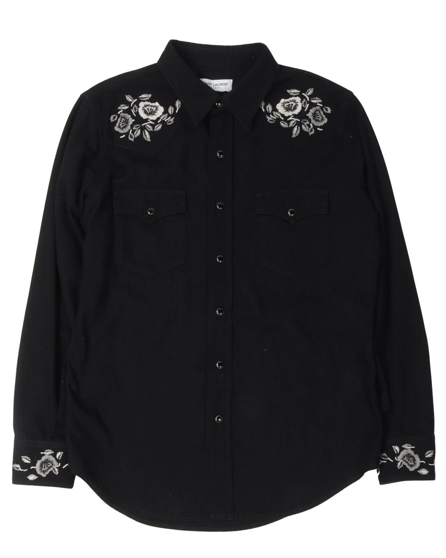 Floral Embroidery Western Shirt