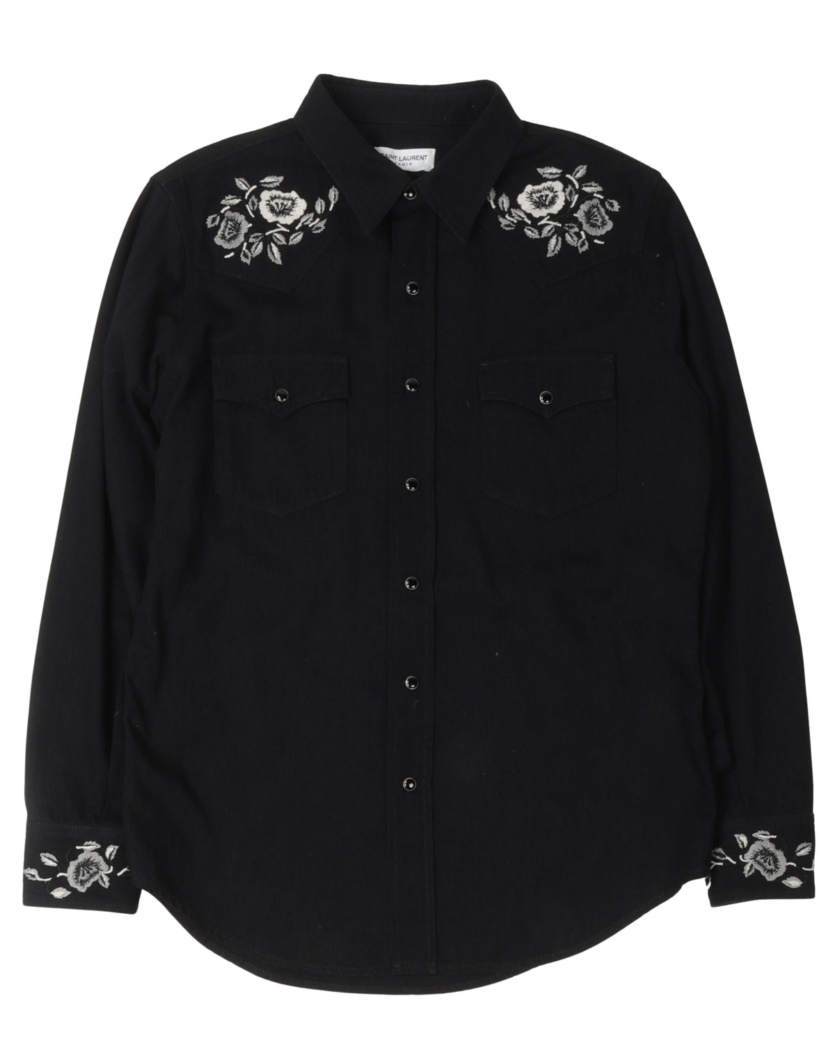 Floral Embroidery Western Shirt