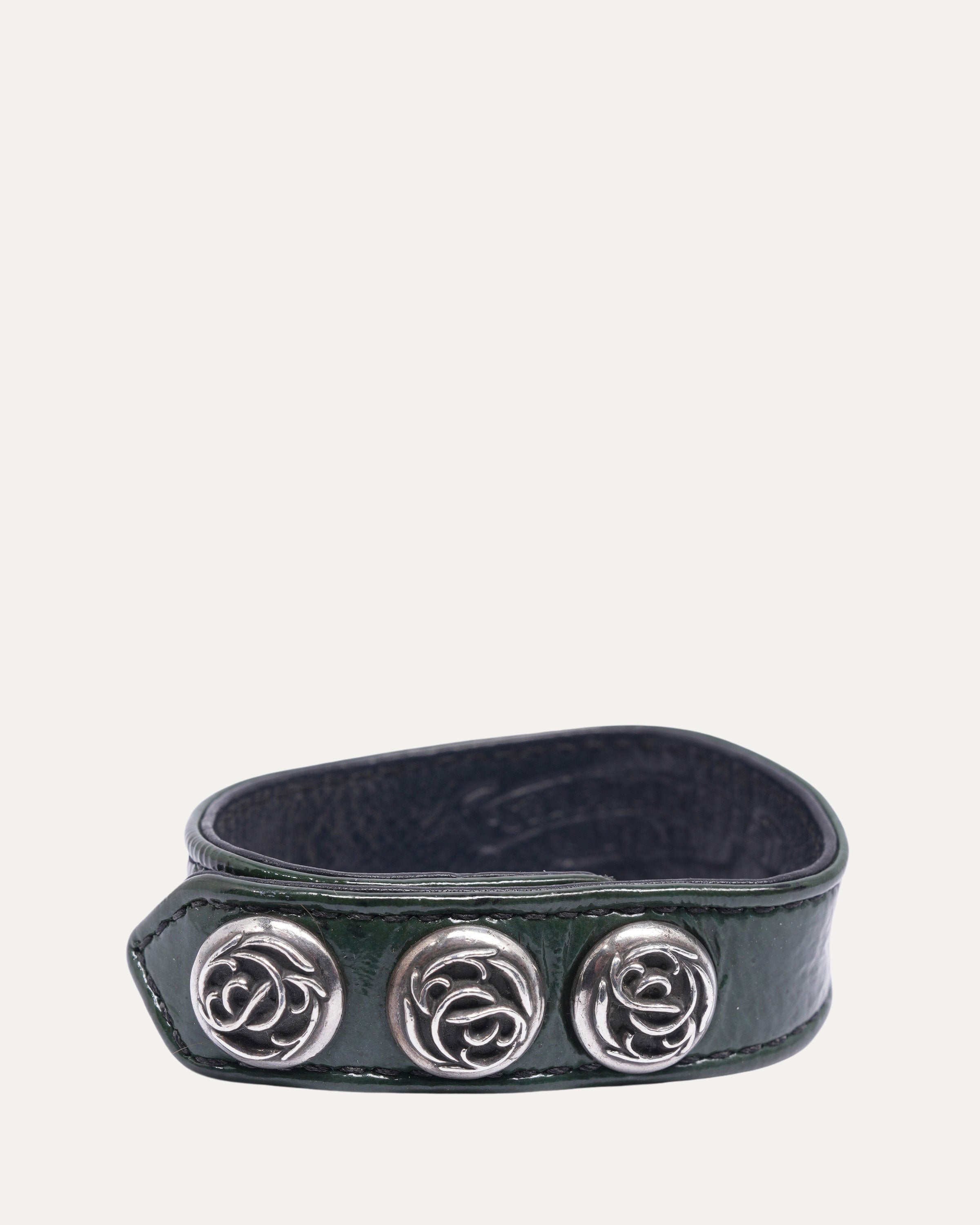 Leather Floral Ball Bracelet