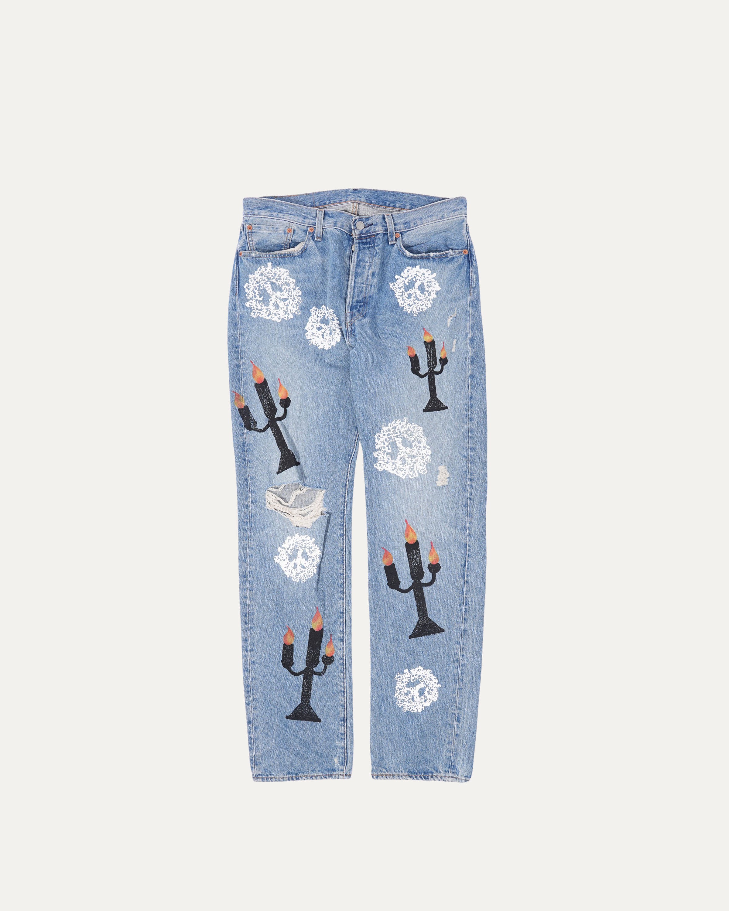 Levi's x Denim Tears 501 "Message In A Tear" Printed Jeans