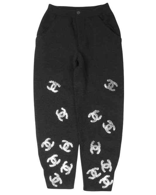 Glitter Patch Cashmere Pants