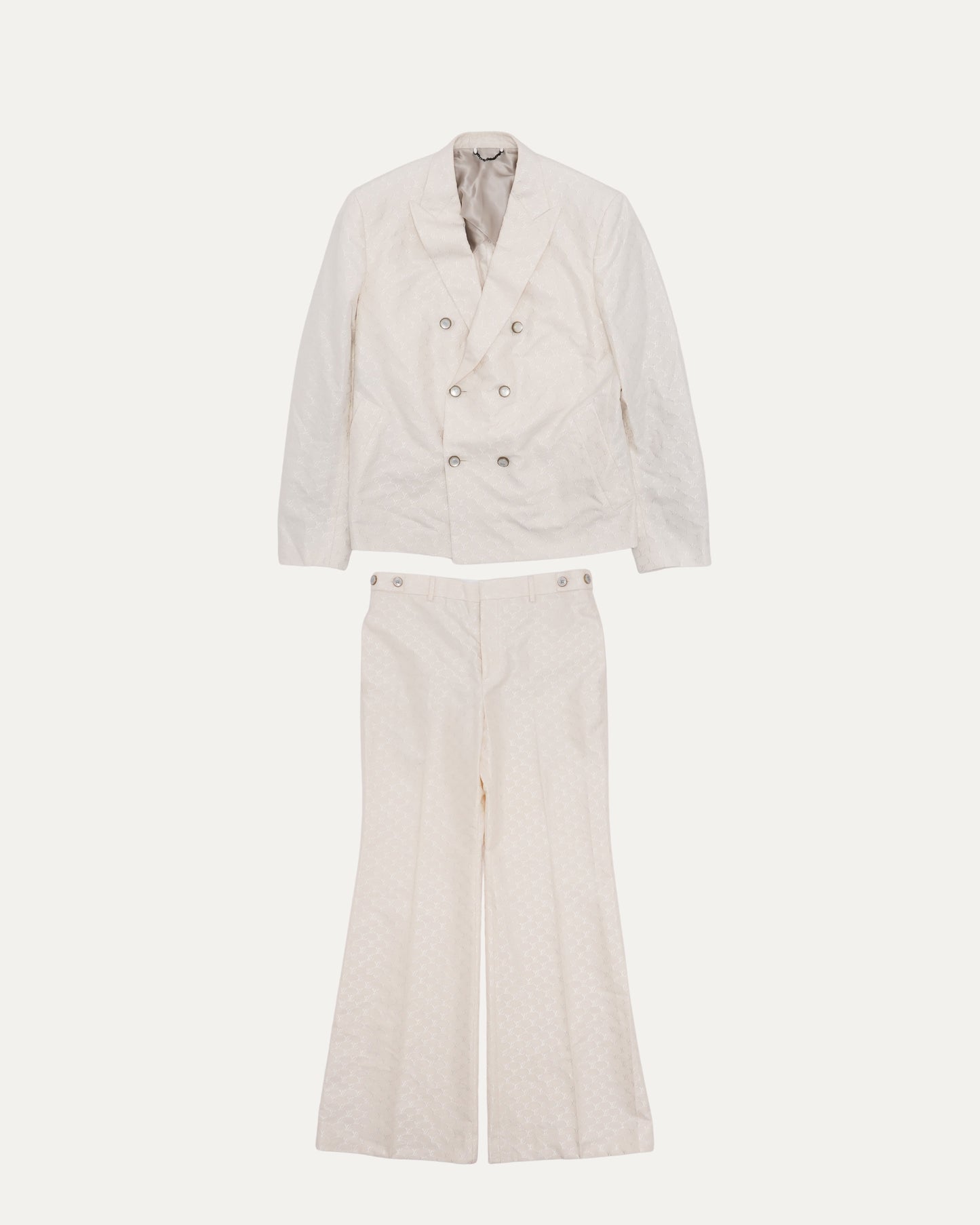 Monogram Double Breasted Silk Blend Suit