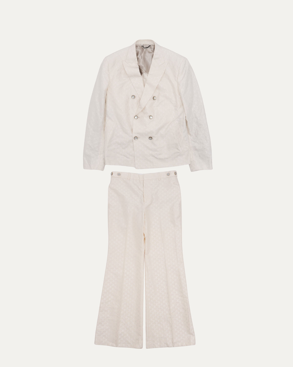 Monogram Double Breasted Silk Blend Suit