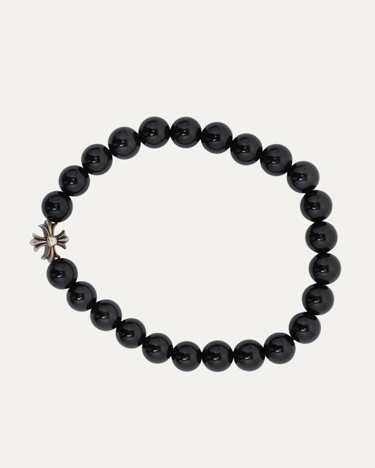 8mm Onyx Plus Cross Bead Bracelet