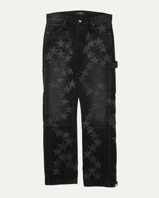 Chemist Leather Star Patch Double Knee Carpenter Jeans