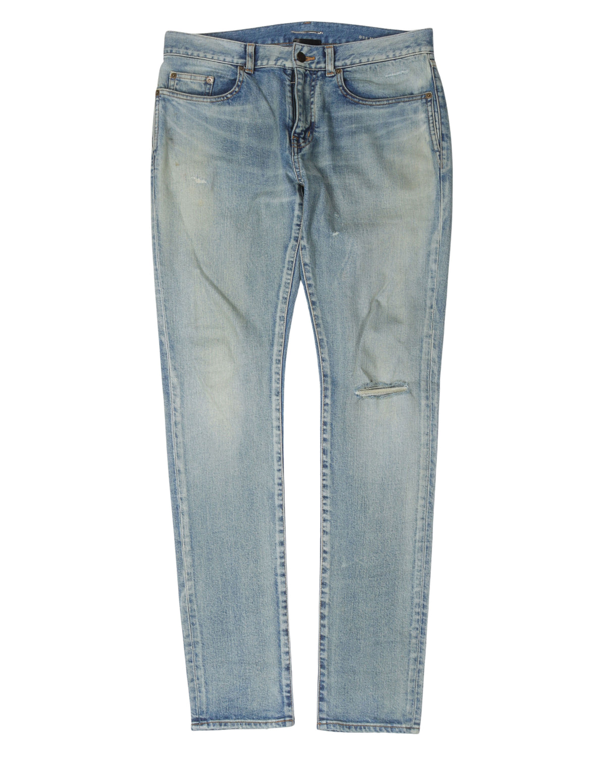 Knee Rip Light Wash Jeans