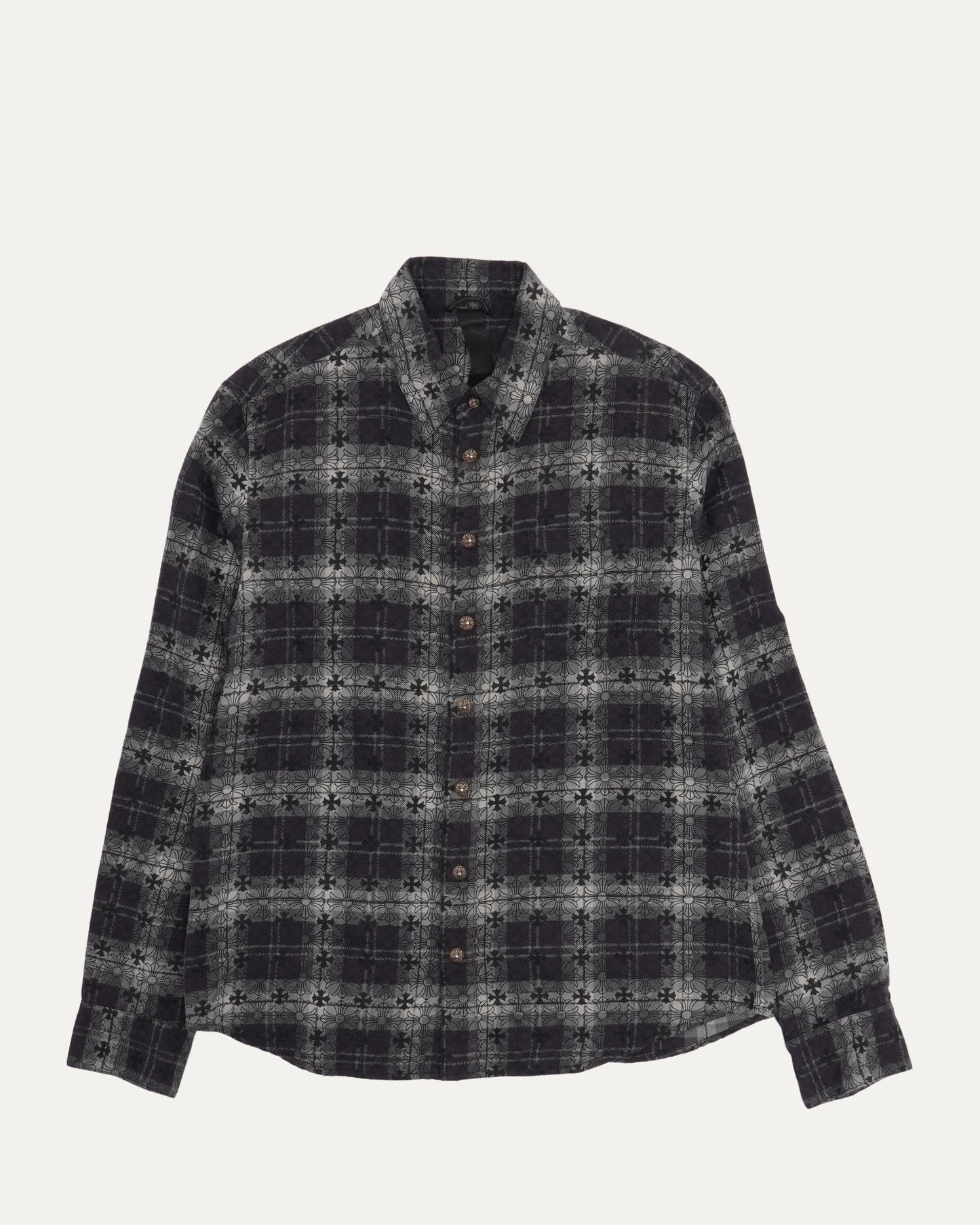 Monogram Cross Patch Loose Ends Flannel Shirt