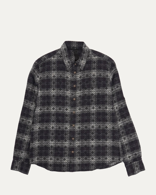 Monogram Cross Patch Loose Ends Flannel Shirt