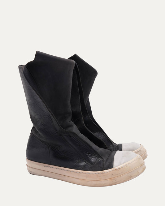 Leather Laceless Ramone Boots