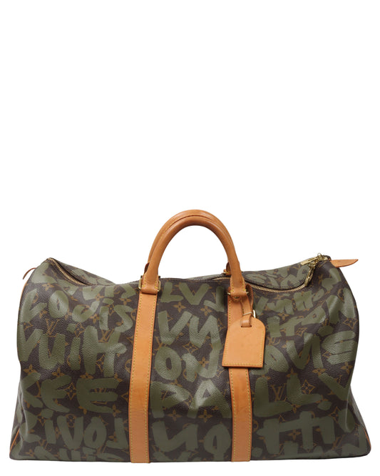 Stephen Sprouse Graffiti Keepall 50 Khaki