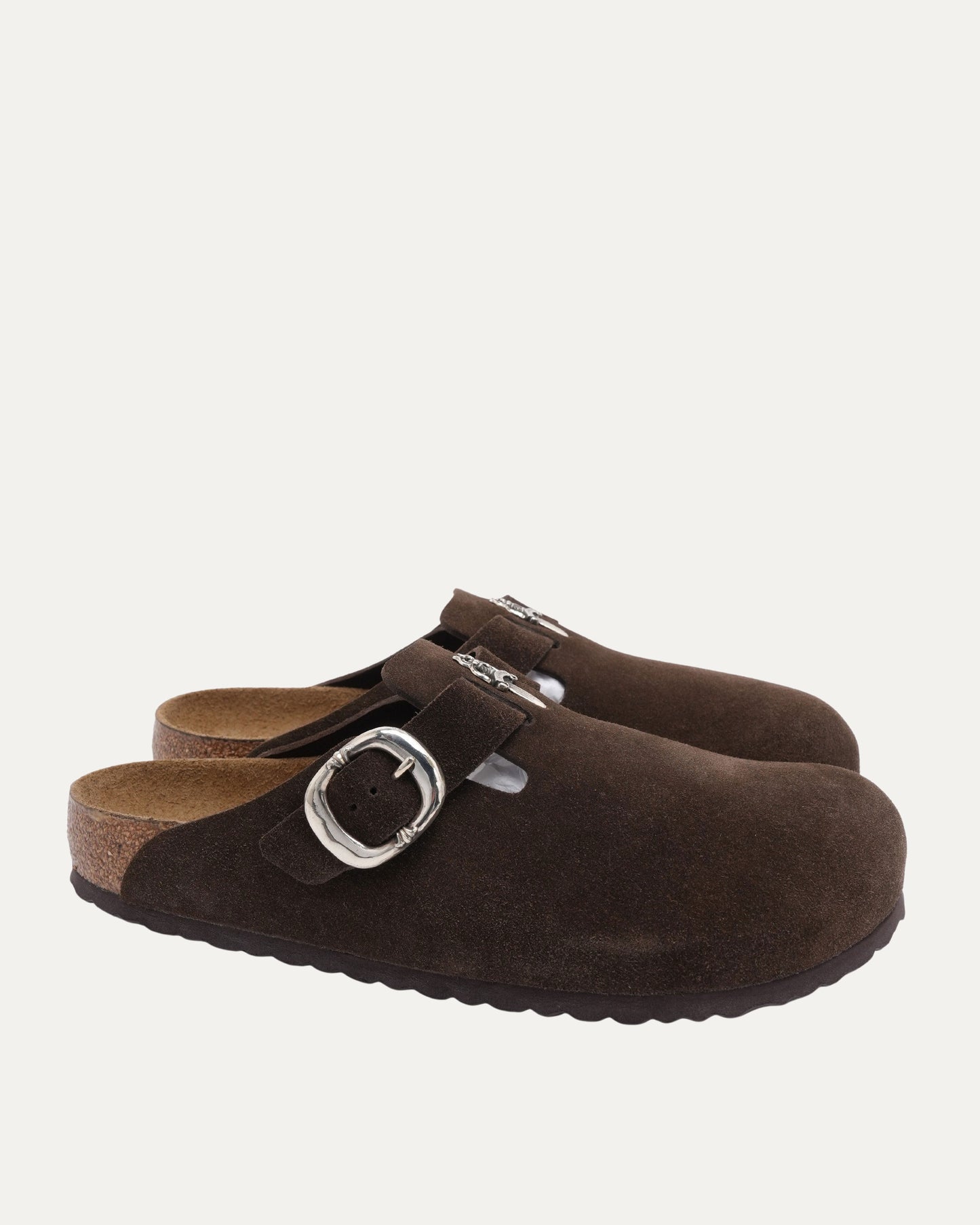 Dagger Embellished Birkenstock Boston Suede Mule