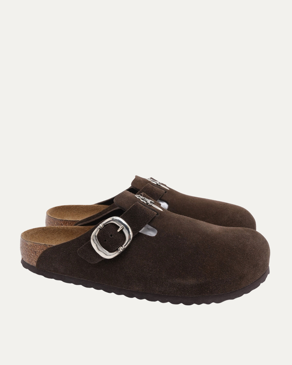 Dagger Embellished Birkenstock Boston Suede Mule